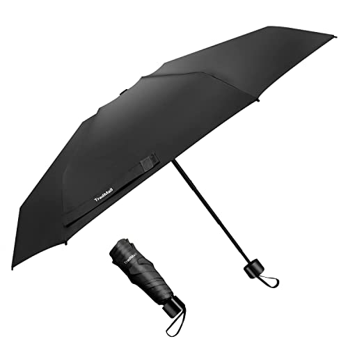其它 - 【中古】【未使用・未開封品】TradMallミニトラベルパラソル、太陽と雨のための95％紫外線保護を備えたポータブル軽量コンパクトパラソル、ブラック