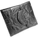 【中古】【未使用・未開封品】メンズ Kreepsville スカルリブケージ 二つ折り財布