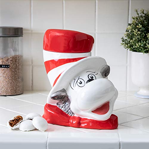【中古】【未使用・未開封品】Vandor Dr. Seuss The Cat in The Hat 彫刻セラミッククッキージャー