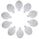 【中古】【未使用・未開封品】DanLingJewelry 304 ステンレススチール 聖母マリア 楕円形 奇跡のメダルチャームペンダント メンズ レディース ジュエリーメイキングネックレス