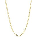 【中古】【未使用・未開封品】Kooljewelry 14Kイエローゴールド 3.2mm 光沢カプセルペーパークリップチェーンネックレス (18/20/24/30/36インチ), 金属