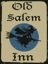 【中古】【未使用・未開封品】Joeaney ブリキ看板 新しいメタルサイン Old Salem Inn、ヴィンテージ ハロウィン ウィッチ ほうきスティック、家、ビジネス用 7.8 x 11.8インチ