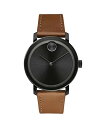 【中古】【未使用・未開封品】Movado メンズ ボールド イオンプレーティング ブラックスチールケース コニャックレザーベルトにブラックダイヤル (モデル:3600537)