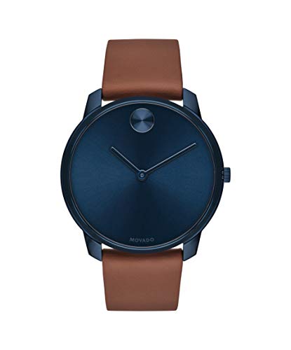 【中古】【未使用・未開封品】Movado メンズ ボールド イオンメッキ ブルースチールケース ブルーダイヤル ブラウンナッパレザーストラップ (モデル:3600585)