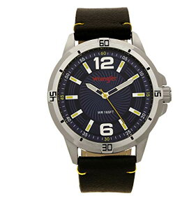 š̤ۡѡ̤ʡWrangler Men's Watch, 48mm with Textured Dial, Polyurethane Band with Stitching, Water Resistant