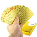 【中古】【未使用 未開封品】(Golden) - Waterproof Plastic Poker Playing Cards, Black PVC Poker Table Cards Classic Magic Tricks Tool Deck (54pcs)