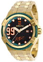 yÁzygpEJizInvicta Men's Jason Taylor Gold-Tone Steel Bracelet & Case Automatic Black Dial Analog Watch 28526