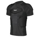 【中古】【未使用・未開封品】DGXINJUN メンズ パッド入りコンプレッションシャツ スポーツ 半袖 保護Tシャツ 肩リブ 胸 背中プロテクター パッド サポ...