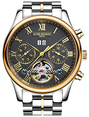 【中古】【未使用・未開封品】メンズ ファッション 機械式 ホローアウト フライホイール 腕時計 多機能..