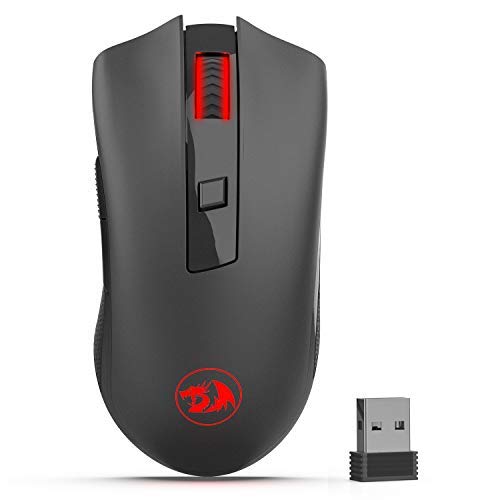 【中古】【未使用・未開封品】Redragon M652 Optical 2.4G Wireless Mouse with USB Receiver, Portable Gaming & Office Mice, 5 Adjustable DPI Levels, 6 Buttons for Desk