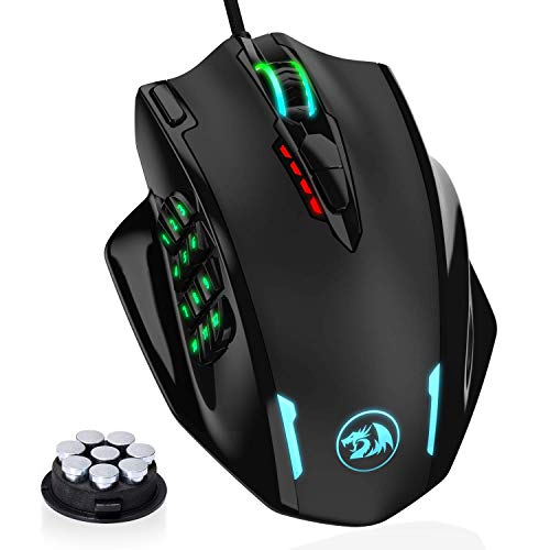 【中古】【未使用・未開封品】Redragon M908 Impact RGB LED MMO Mouse with Side Buttons Optical Wired Gaming Mouse with 12,400DPI, High Precision, 19 Programmable Mou