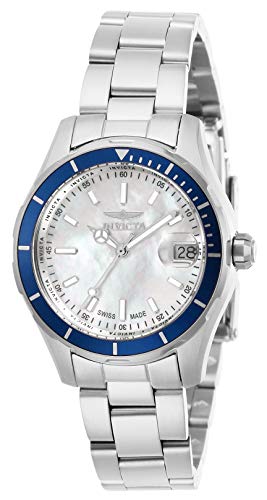 yÁzygpEJizInvicta Women's Pro Diver Steel Bracelet & Case Swiss Quartz White Dial Analog Watch 28644