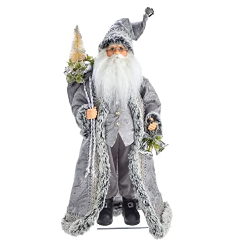 【中古】【未使用・未開封品】Kurt Adler 18インチ Kringle Klaus シルバー サンタフィギュア