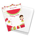 楽天AJIMURA-SHOP【中古】【未使用・未開封品】Watermelon Happy Birthday招待状 招待状 10枚 封筒付き 男の子 女の子 子供 パーティー （10枚）