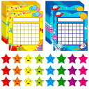【中古】【未使用・未開封品】教室のインセンティブチャート 66枚パック 2つのデザイン 2024年スターステッカー付き