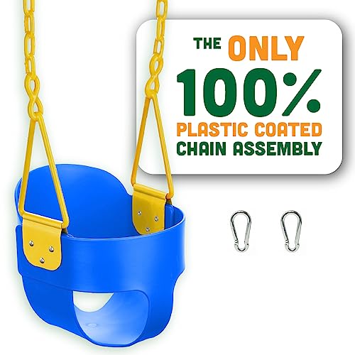 【中古】【未使用・未開封品】Squirrel Products High Back Full Bucket Toddler Swing with Exclusive Chain & Triangle Dip Pinch Protection Technology - Blue 141［並行