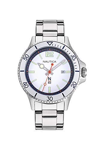 楽天AJIMURA-SHOP【中古】【未使用・未開封品】Nautica Watch NAPABS911 Accra Beach Calendar, Snap Down Crown, Luminous, Stainless Steel, White