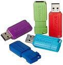 【中古】【未使用・未開封品】Verbatim 16GB ピンストライプ USB フラッシュドライブ - 5パック - アソート - 16 GB - USB - ...