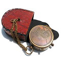 【中古】【未使用・未開封品】Not All Who Wander Are Lost 彫刻可能なコンパス ポケットコンパス レザーケース付き真鍮コンパス 海賊コン...