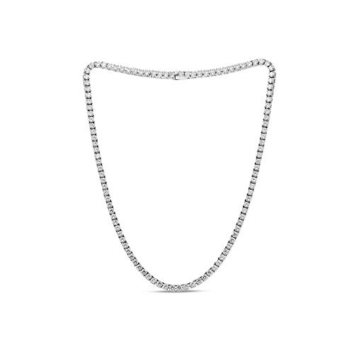 【中古】【未使用・未開封品】JR JOY & RACHEL ステンレススチール ユニセックス ヒップホップ ラウンドカット 4mm キュービックジルコニア アイスアウト テニスネックレス 長