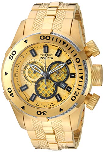 楽天AJIMURA-SHOP【中古】【未使用・未開封品】Invicta Men's Bolt Gold-Tone Steel Bracelet & Case Swiss Quartz Analog Watch 29745