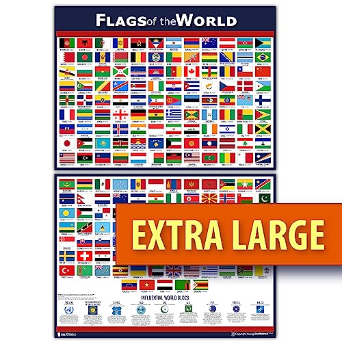 【中古】【未使用・未開封品】世界旗 教育用ポスター ラミネート加工 ヤング・アンド・洗練 (15x20) 18..