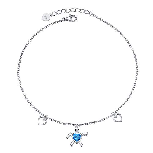 【中古】【未使用・未開封品】FLYOW タートルアンクレット レディース 925スターリングシルバー 調節可能 ビーチ 海 動物 フットチェーン アンクルブレス...