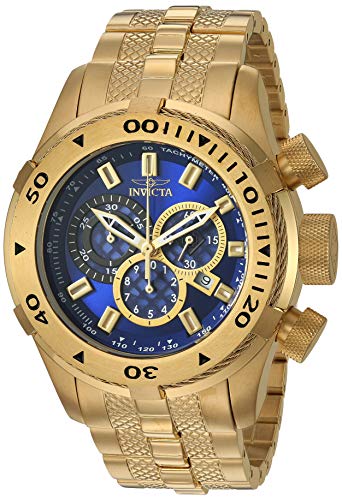 楽天AJIMURA-SHOP【中古】【未使用・未開封品】Invicta Men's Bolt Gold-Tone Steel Bracelet & Case Swiss Quartz Blue Dial Analog Watch 29746