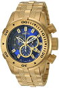 yÁzygpEJizInvicta Men's Bolt Gold-Tone Steel Bracelet & Case Swiss Quartz Blue Dial Analog Watch 29746
