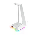 【中古】【未使用 未開封品】Razer Base Station Chroma Mercury White CHROMA ENABLED HEADSET STAND WITH USB HUBレイザー ヘッドフォン スタンド 白 レインボー 光 並行