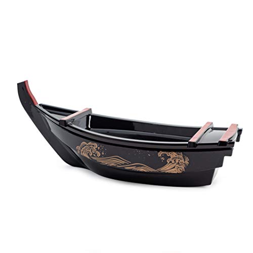 【中古】【未使用・未開封品】アジアン ホーム 日本の刺身寿司ボートプレート 取り外し可能なサービングトレイ レストラン ホーム ダイニング 装飾食器 パーティー ホスティン