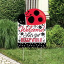 【中古】【未使用・未開封品】Big Dot of Happiness Happy Little Ladybug - パーティーデコレーション - ベビーシャワーまたは誕生日パーティーウェルカムヤードサイン