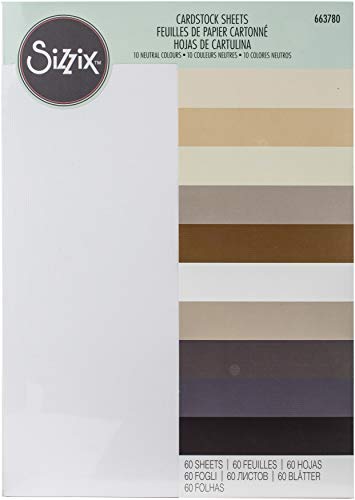 【中古】【未使用 未開封品】Sizzix Textured Cardstock Sheets A4 60/Pkg-Assorted Colors-Neutrals -S663780