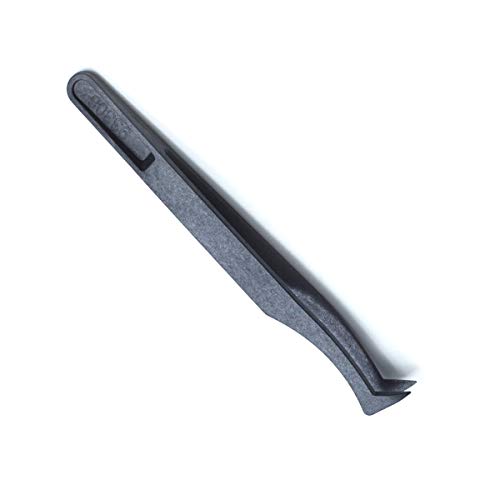 Dasunny 10 Pcs Curved Pointed Head Anti-Static Tweezers, Carbon Fiber Fine Tweezers, 4.5 Inch Length, Black
