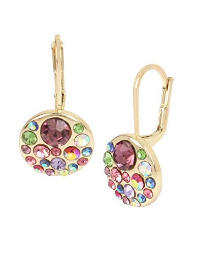 【中古】【未使用・未開封品】Betsey Johnson Women's Mixed Stone Cluster Round Drop Earrings, Multi, One Size