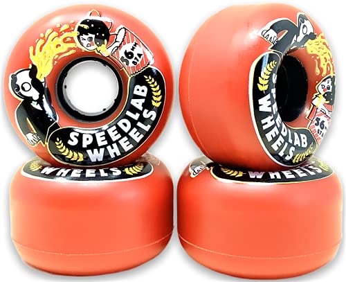 【中古】【未使用・未開封品】Speedlab Wheels Nastyboh スケートボードホイール レッド 56mm 87a (4個セット)