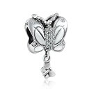【中古】【未使用・未開封品】Dangle A Big Butterfly & A Small Butterfly チャーム 925 スターリングシルバー ビーズ フィット ヨーロピアン ブレスレット