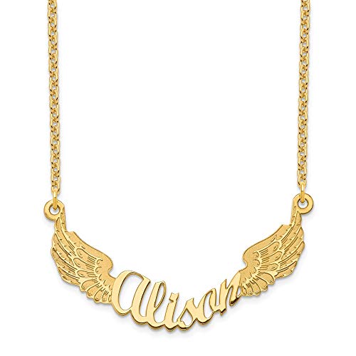 Rakuten - 【中古】【未使用・未開封品】Roy Rose Jewelry カスタムメイド ネームネックレス ペンダント 翼デザイン サイズ1.6インチ 10K 14Kゴールド スターリングシルバー 長さ16イン