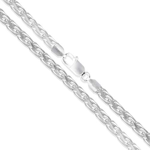 Water - 【中古】【未使用・未開封品】スターリングシルバー ダイヤモンドカット ウィートチェーン 2.7mm ソリッド 925 スピガネックレス