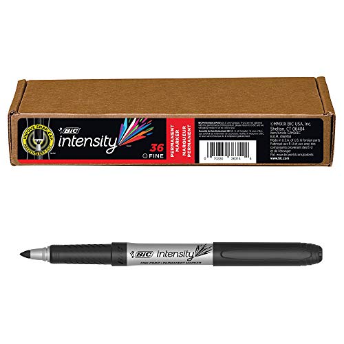 【中古】【未使用 未開封品】BIC Intensity Permanent Marker, Fine Point, Black, 36-Count