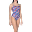 【中古】【未使用・未開封品】ARENA Spirograph Challenge Back Reversible One Piece Swimsuit, Multicolor - Black, 26