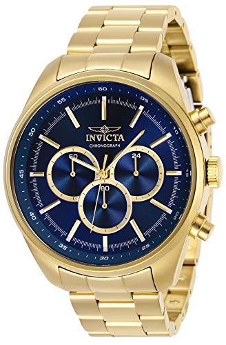 楽天AJIMURA-SHOP【中古】【未使用・未開封品】Invicta Men's Specialty Gold-Tone Steel Bracelet & Case Quartz Blue Dial Analog Watch 29169