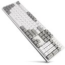 【中古】【未使用 未開封品】DURGOD Mechanical Gaming Keyboard Cherry MX Red Switches Type C Interface Tenkeyless 104 Keys (with Dust Cover) for Gamer/Typist White,