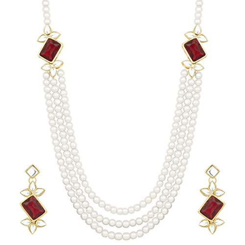 【中古】【未使用・未開封品】Aheli エスニック 3連ビーズネックレス イヤリング インディアン ボリウッド ファッションジュエリー レディース(4)