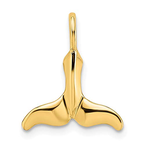 【中古】【未使用・未開封品】Jewels By Lux 14K イエローゴールド ミニクジラの尾 ハイポリッシュ テクスチャードペンダント