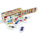 【中古】【未使用・未開封品】Melissa & Doug ドミノ 卓上ゲーム カラフルなタイル28枚付き 木製収納ボックス