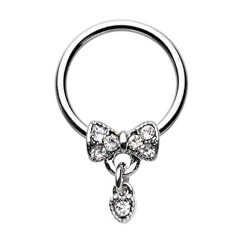 【中古】【未使用・未開封品】WILDKLASS 上品な蝶ネクタイ ダングルスチール キャプティブビーズリング