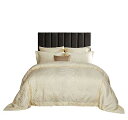 【中古】【未使用 未開封品】Queen Size Duvet Cover Set, 6 Piece Luxury Jacquard Bedding, Dolce Mela Ambassador DM716Q