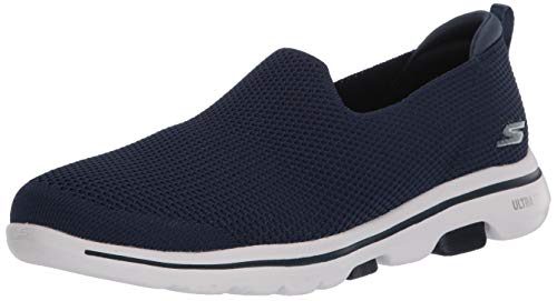 【中古】【未使用・未開封品】Skechers レディース Go Walk 5-124147 スニーカー, ネイビー/ホワイト, 8 Medium US
