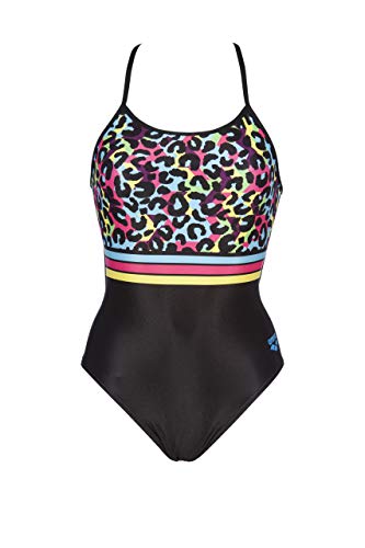 【中古】【未使用・未開封品】Arena Heat Stripes Accelerate Back MaxLife One Piece Swimsuit, Bla...
